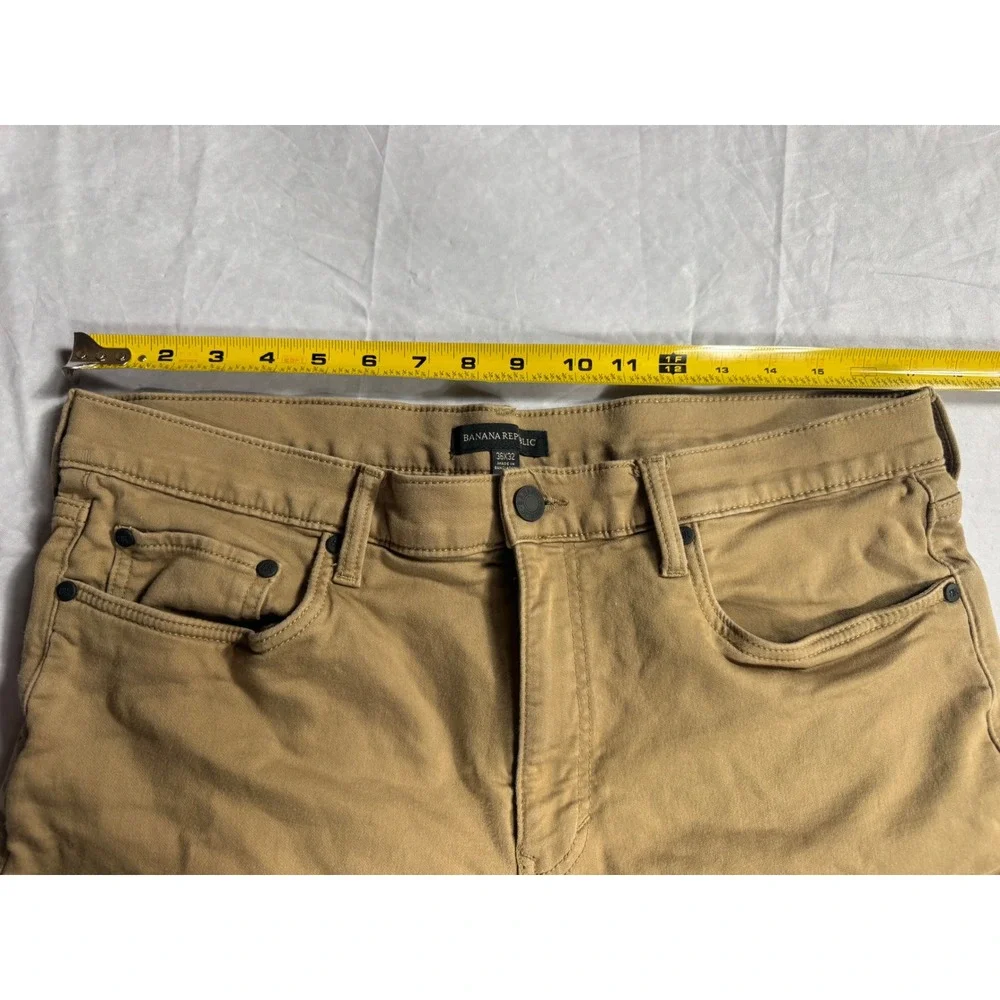 Banana Republic Traveler Pants Mens 36x32 Khaki Excellent Slim Fit Chino Stretch